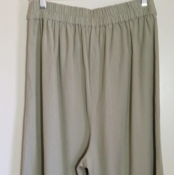 Japna sage green linen blend wide leg pants with fabric tie belt women's size L - Picture 6 of 7
